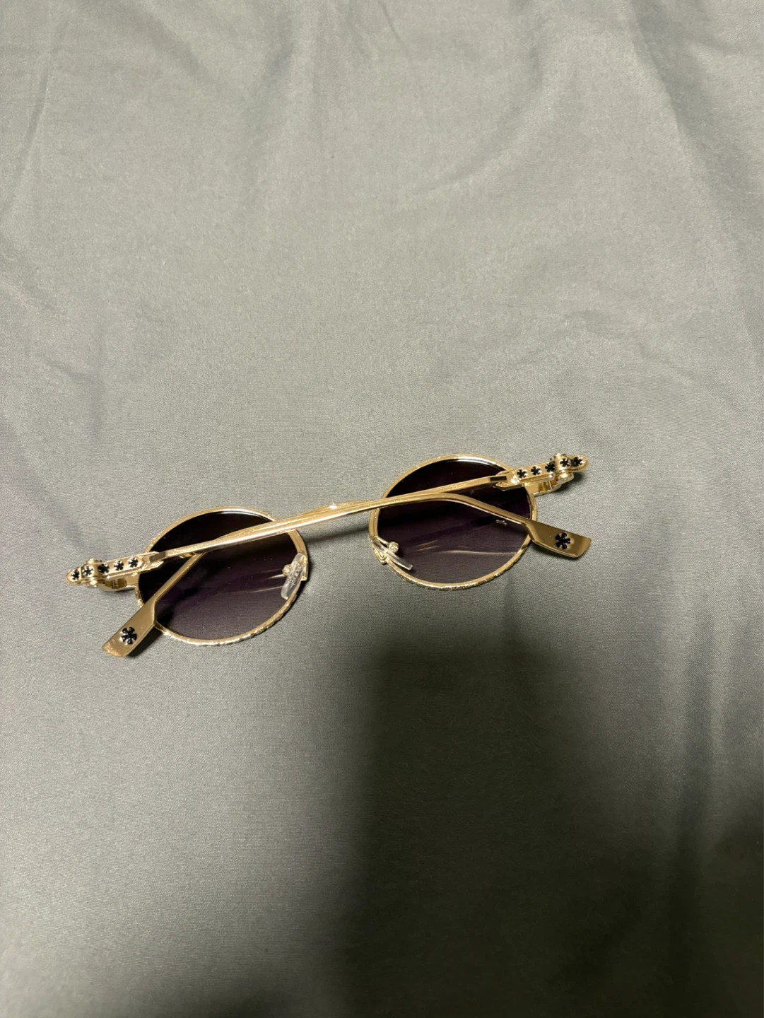 Chrome Hearts Style Gold Round Sunglasses with Star Detail - photo 2