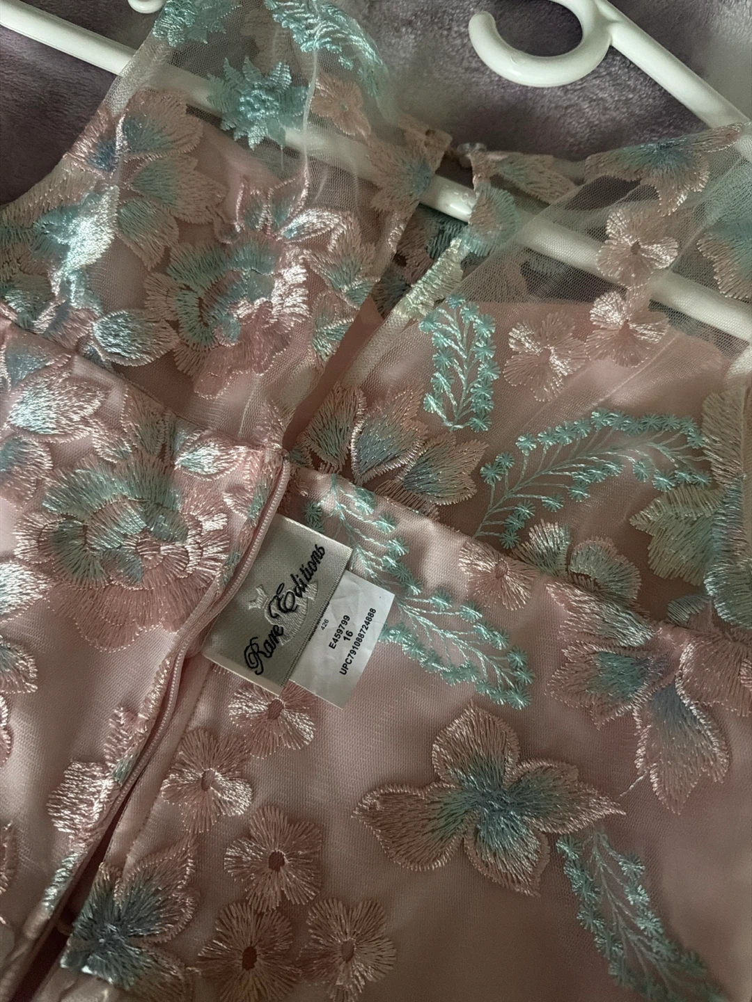 Kids Pink Embroidered Tulle Dress Size 16 - photo 2