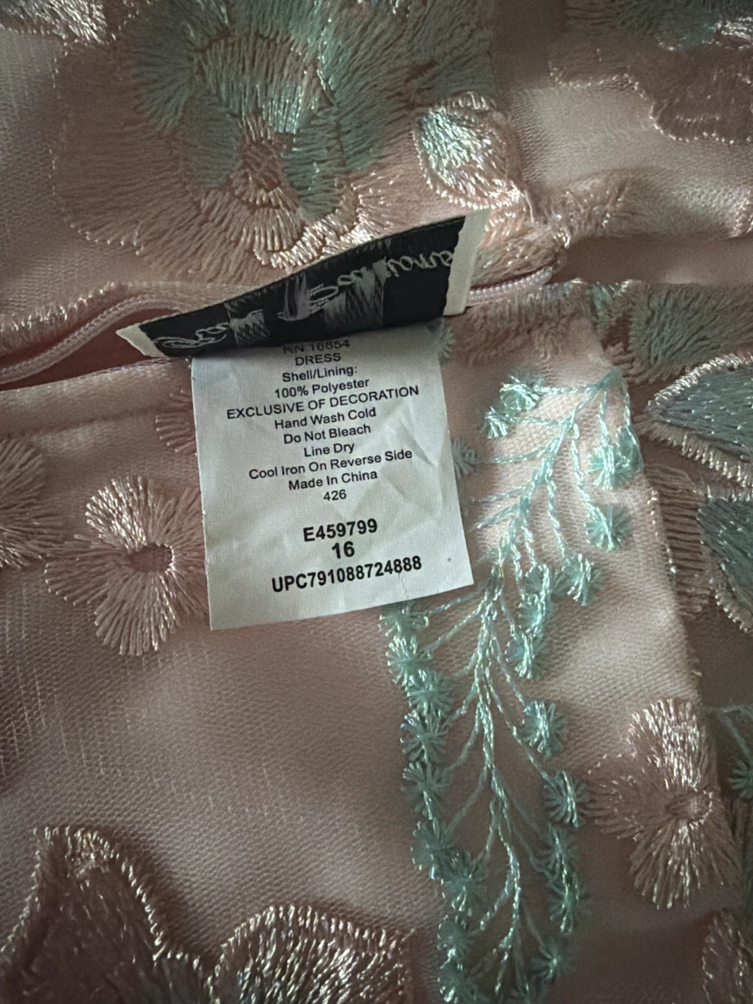 Kids Pink Embroidered Tulle Dress Size 16 - photo 3