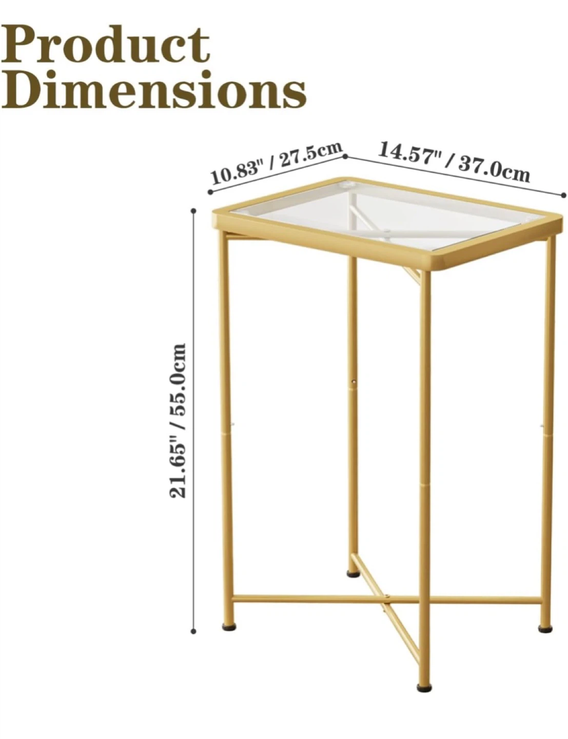 New Set of 2 Side Tables Gold - photo 2