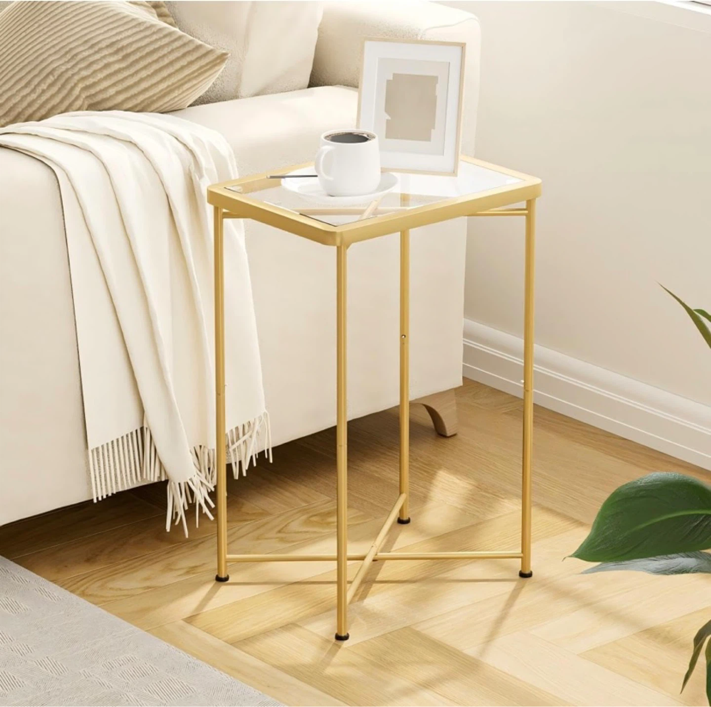 New Set of 2 Side Tables Gold - photo 3