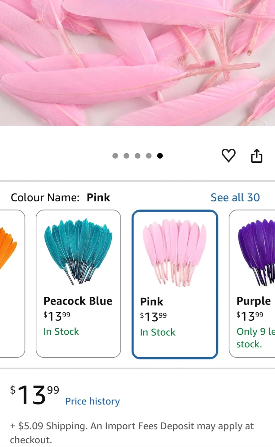 Pink Craft Feathers - Pack of 120 - photo 2
