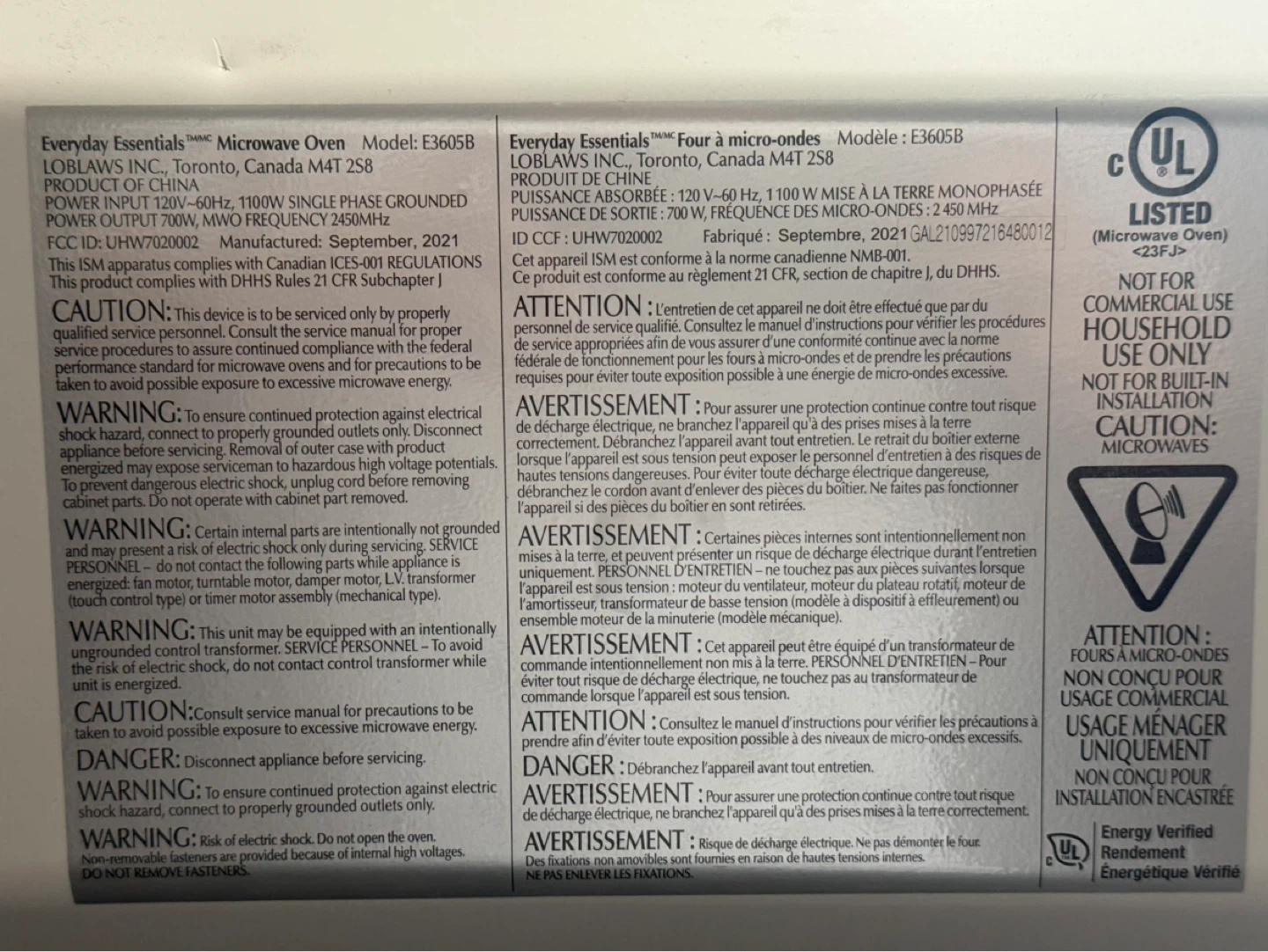 Everyday Essentials Microwave Oven E3605B - photo 3