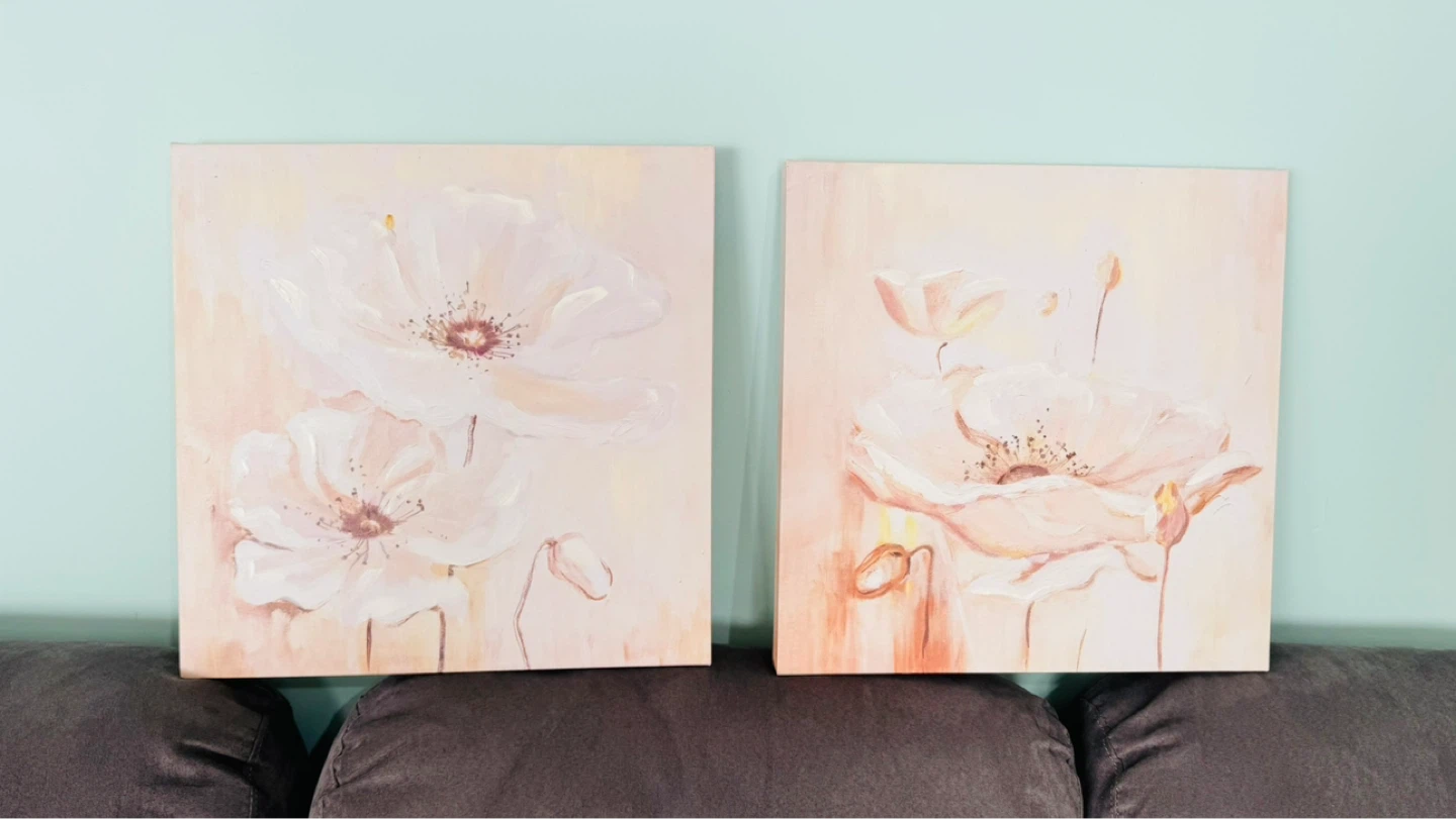 2 Canvas Wall Art - Floral Painting