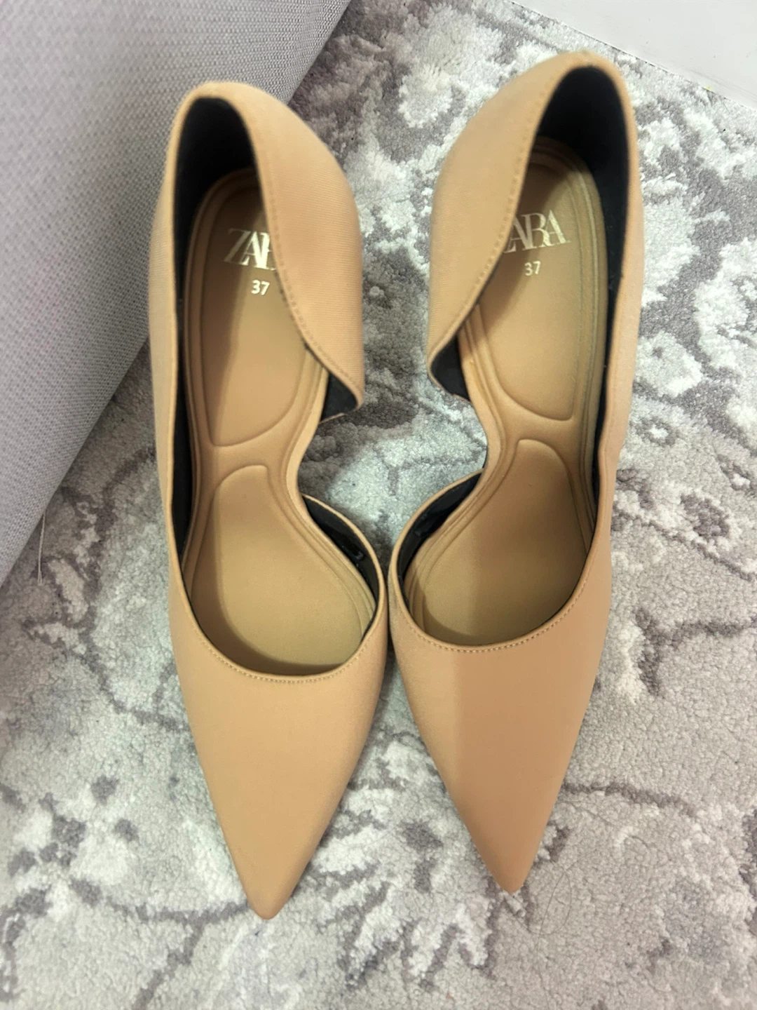 ZARA Nude Pointed Toe Heels Size 37 - Never Worn - photo 2