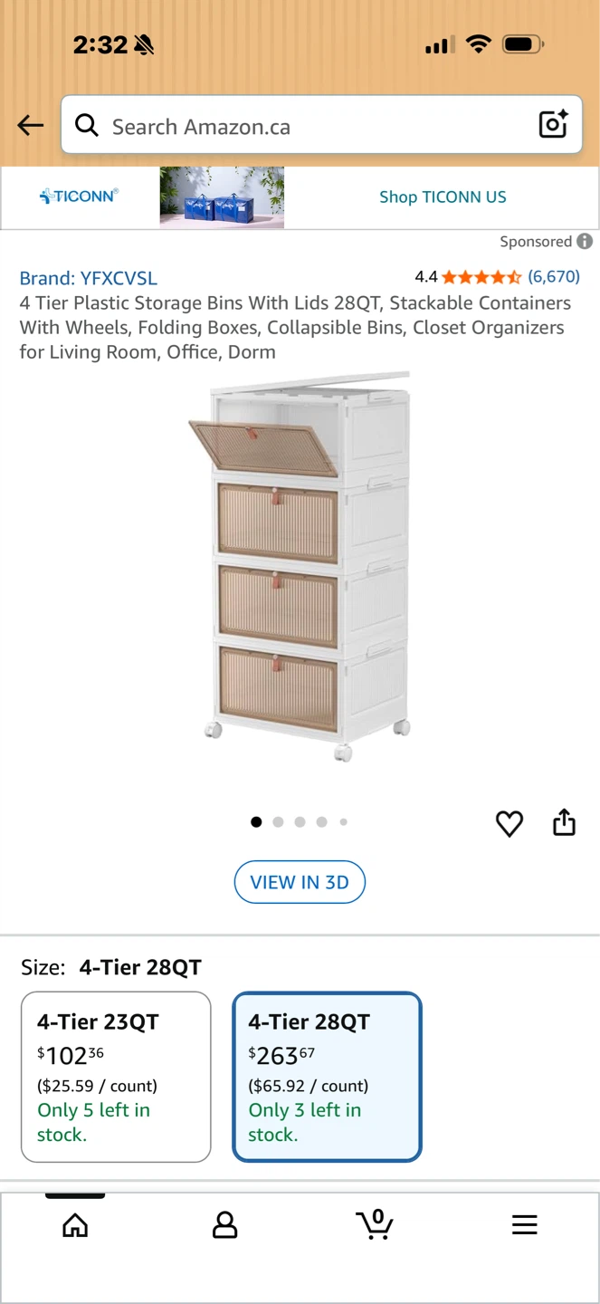 Generic 3-Tier Stackable Storage Box