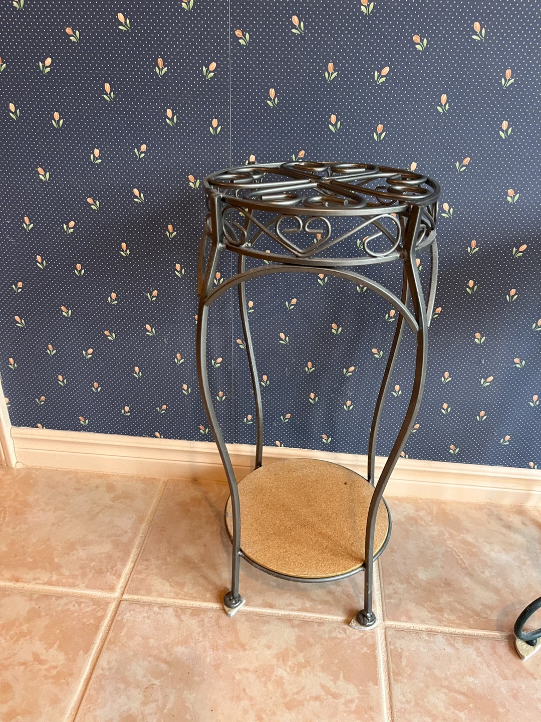 Metal Plant Stand with Cork Top