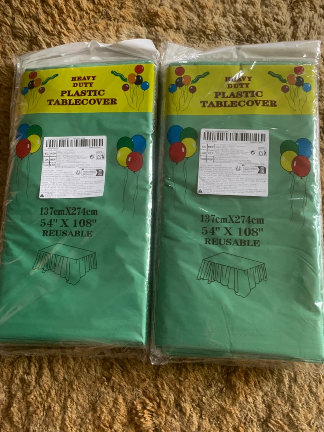 Heavy Duty Plastic Tablecover - Green