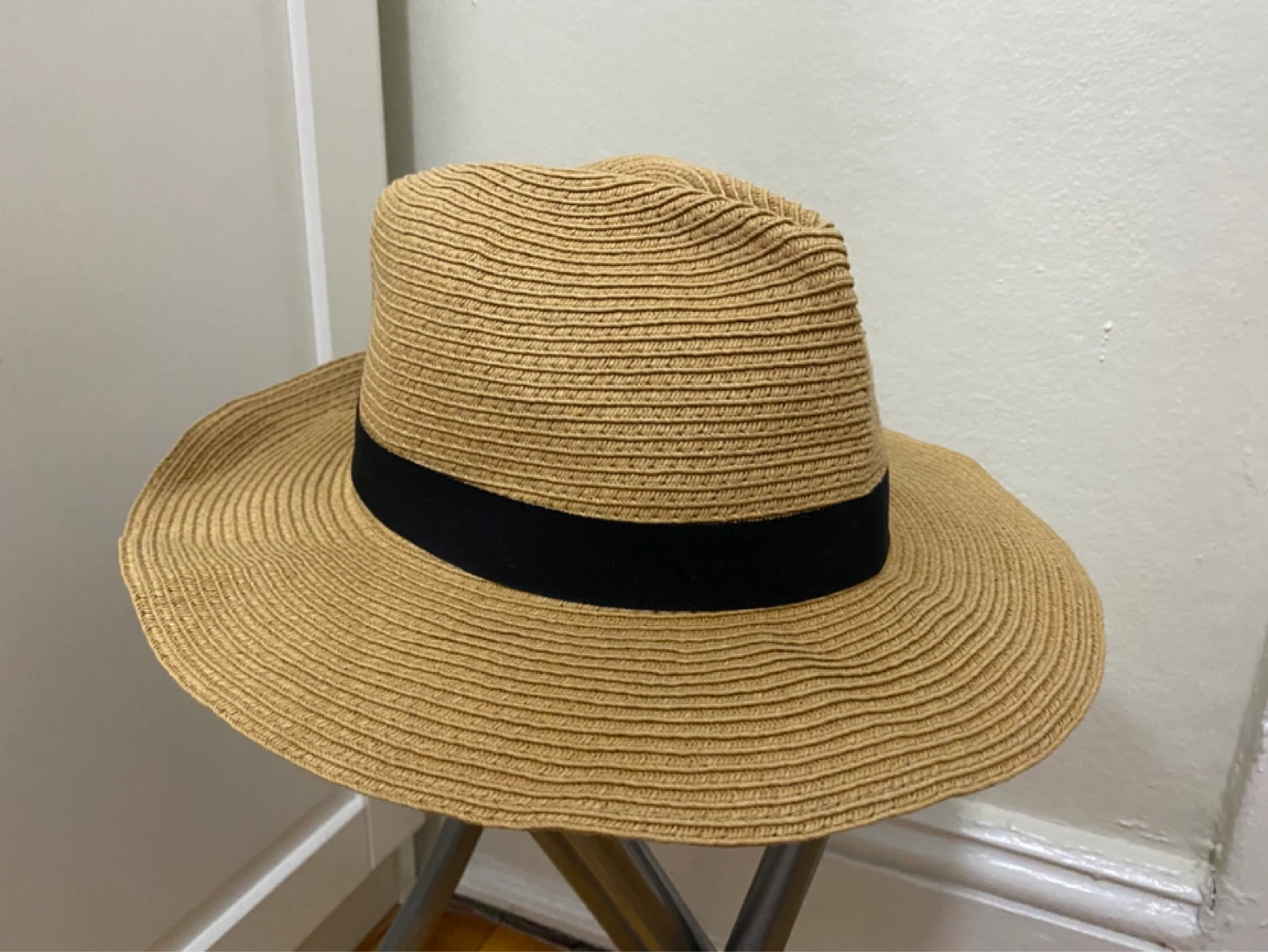 Reitmans Straw Hat with Black Ribbon