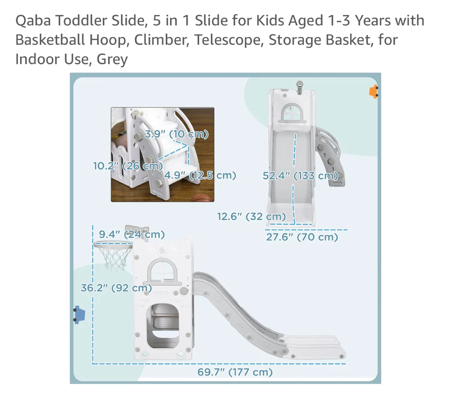 Qaba Toddler Slide 5-in-1 indoor or Outdoor - photo 3
