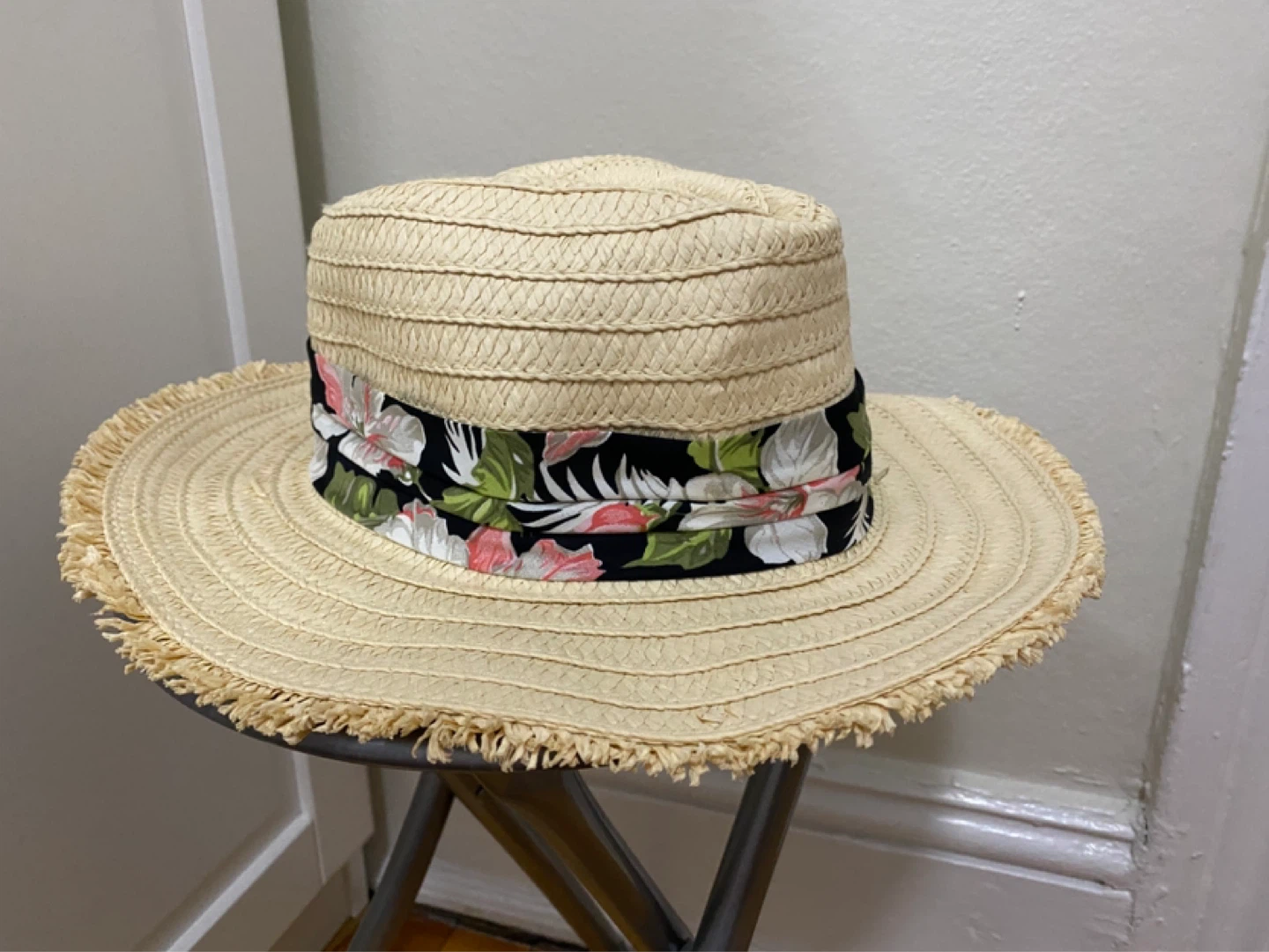 Straw Hat with Floral Band
