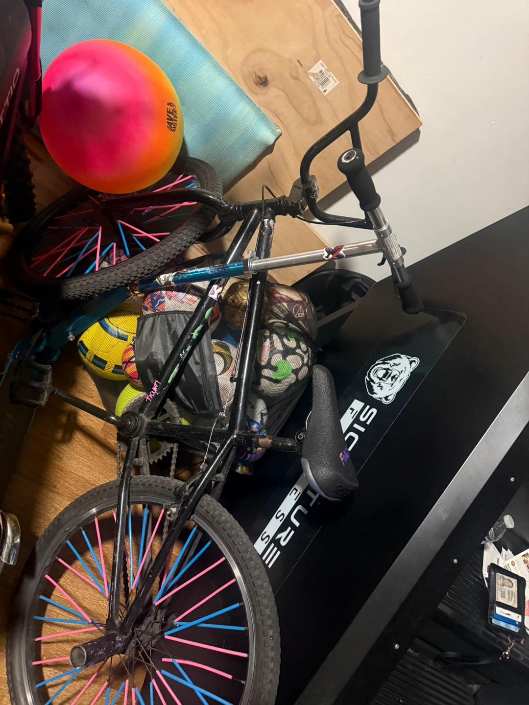 BMX Bike with colorful spokes