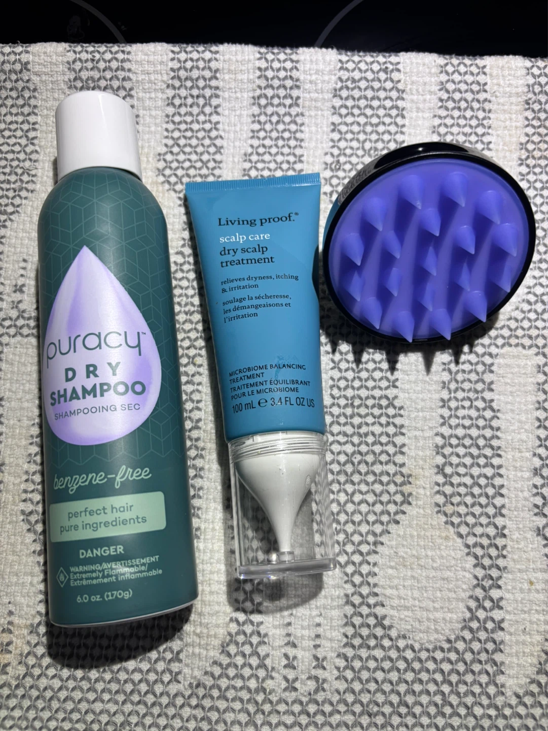 Puracy Dry Shampoo & Living Proof Scalp Treatment