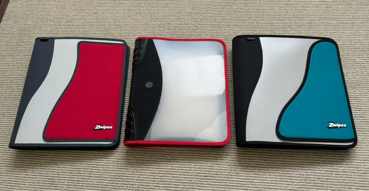 3 New Zipper Binders