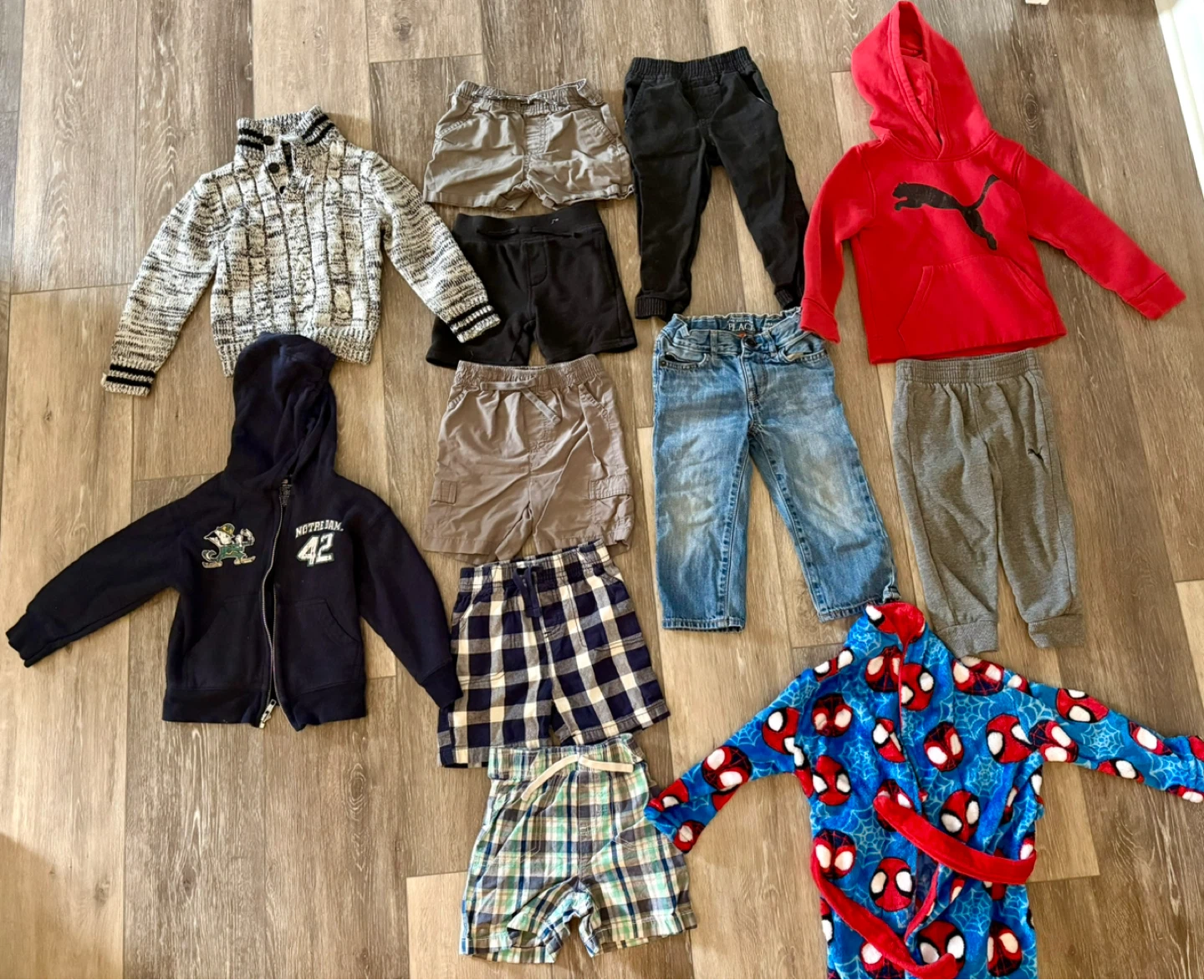 24M/2T Boys Clothing Bundle- Notre Dame, Puma, Spider-Man