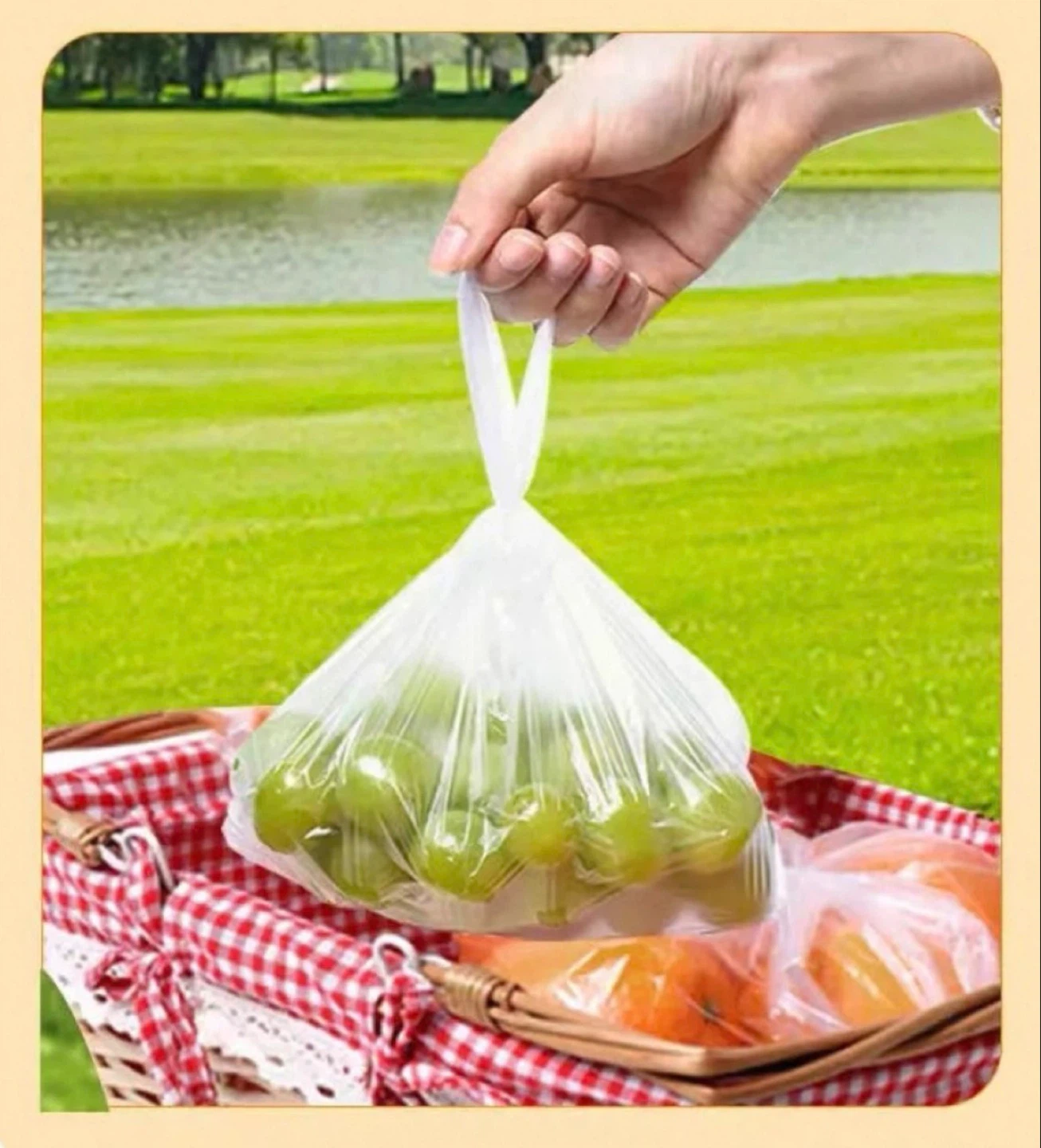 Food-Grade Food Storage Bags with Handles (Medium / Large)