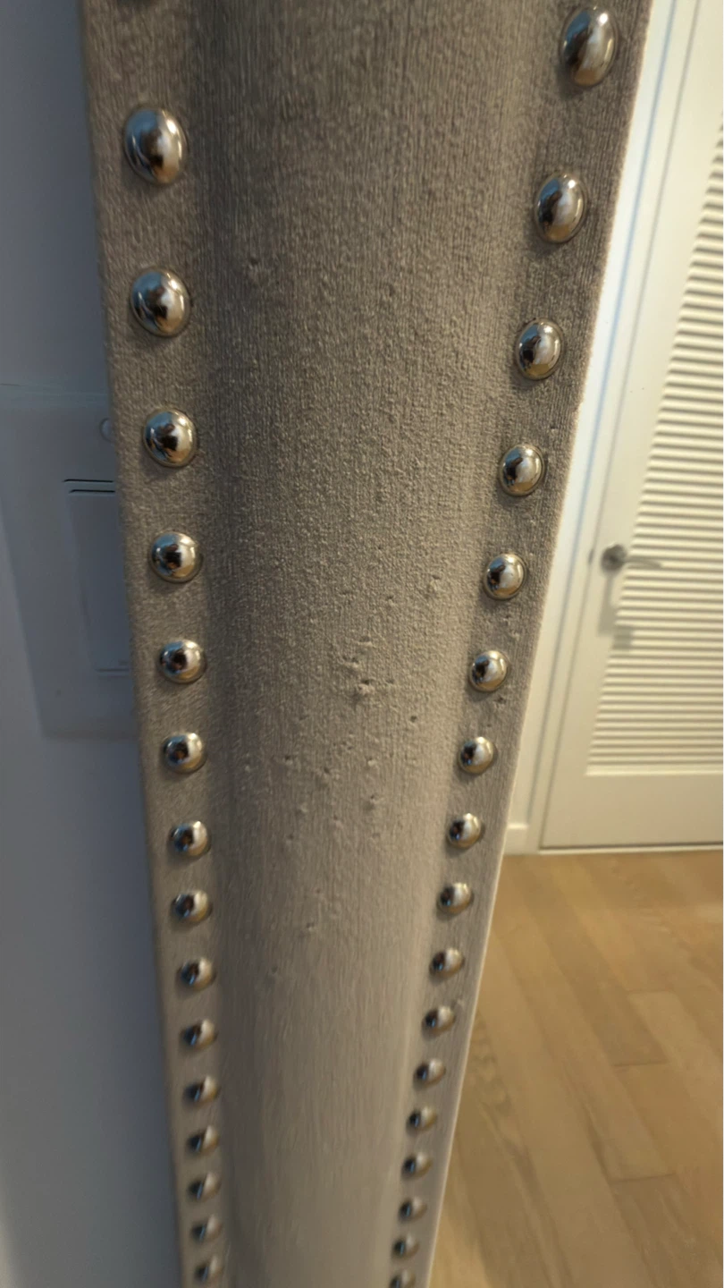 Tall Upholstered Floor Mirror with Silver Stud Detail - photo 5