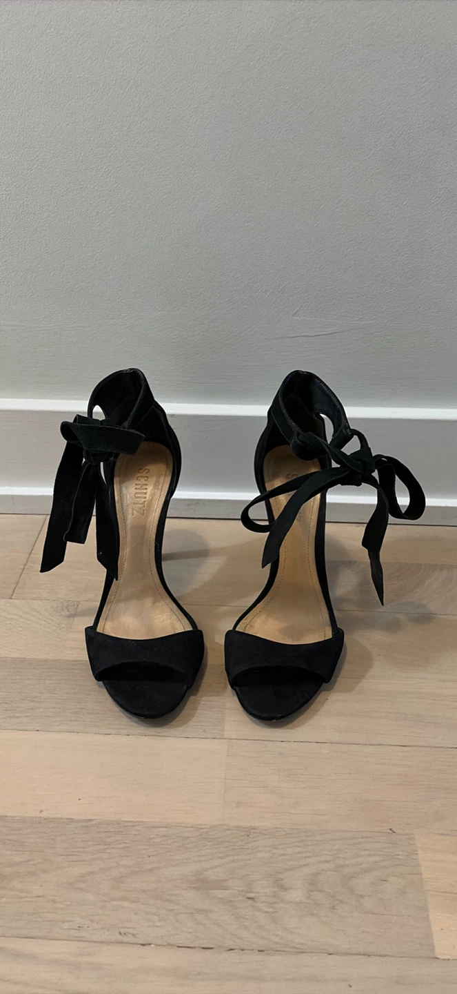 Schutz Black Suede Heels