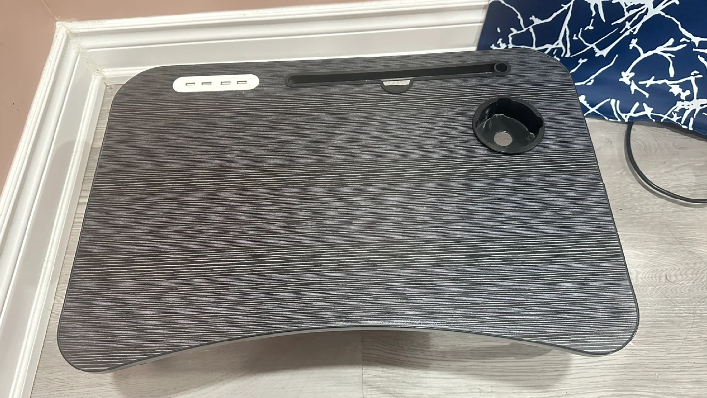 Portable Laptop Bed Tray Table with USB Hub and Cup Holder