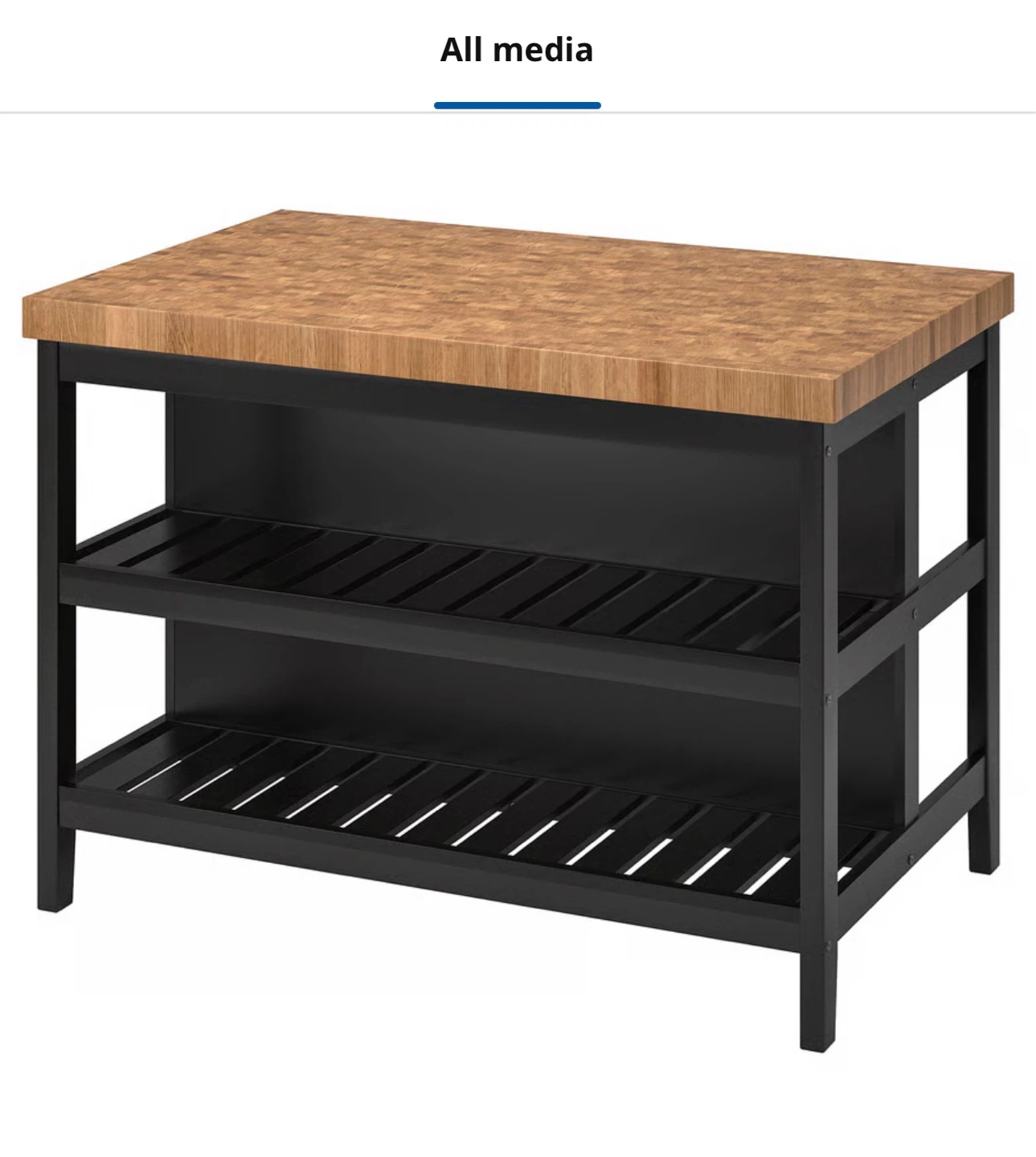 IKEA Kitchen Island with Butcher Block Top