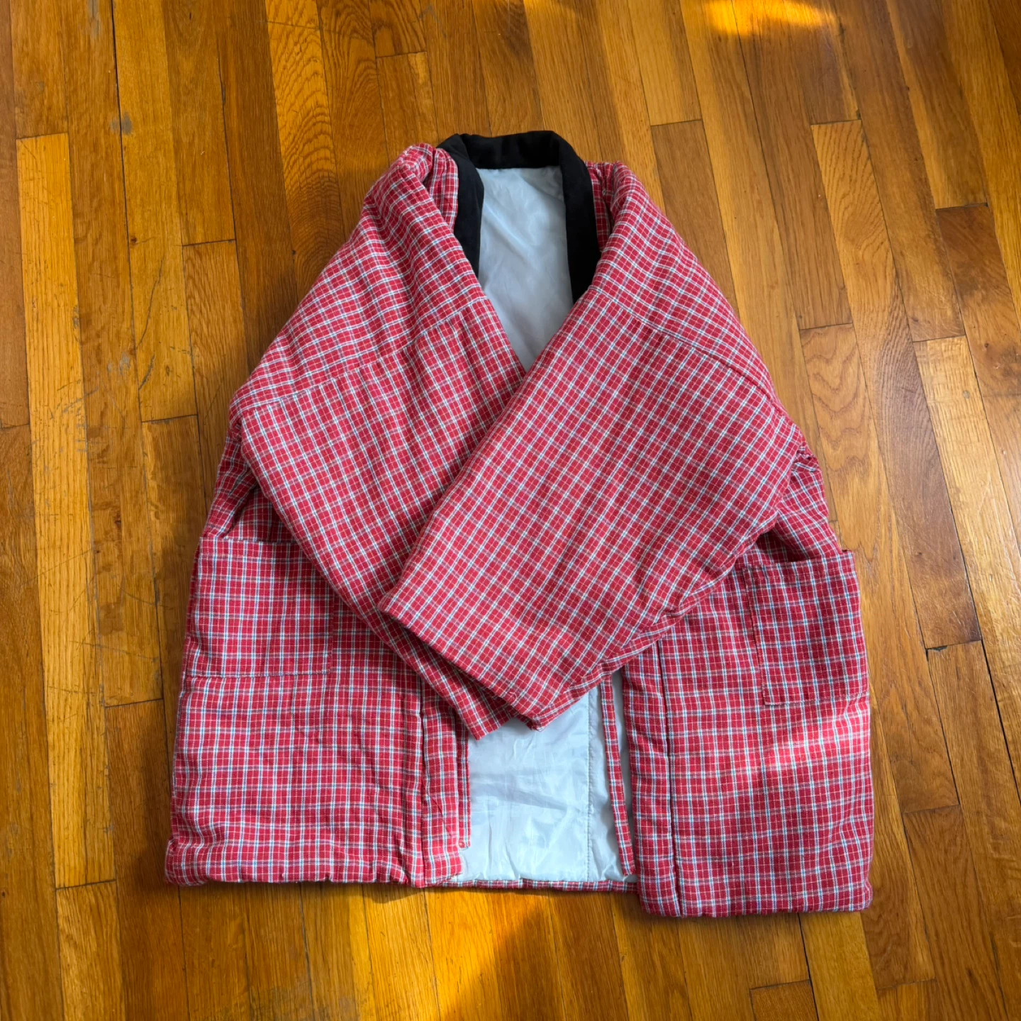 Red Plaid Kimono Jacket - photo 2