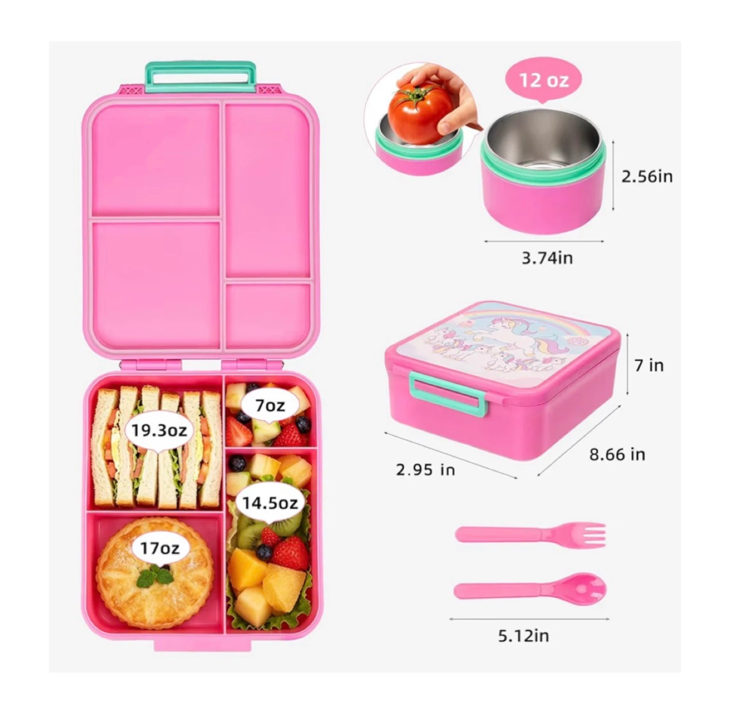 Brand new Kids Bento Lunch Box with 12oz Soup Thermo - photo 4