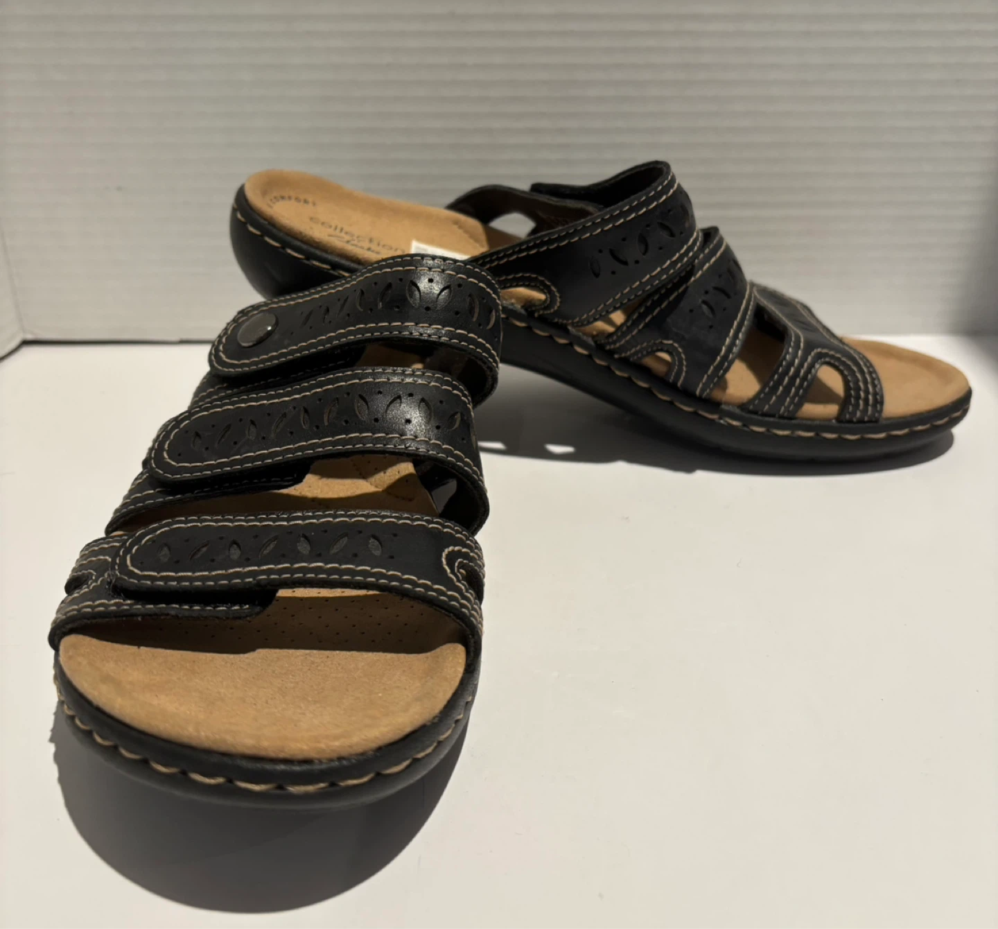 Clarks Women's Black Leather Sandals