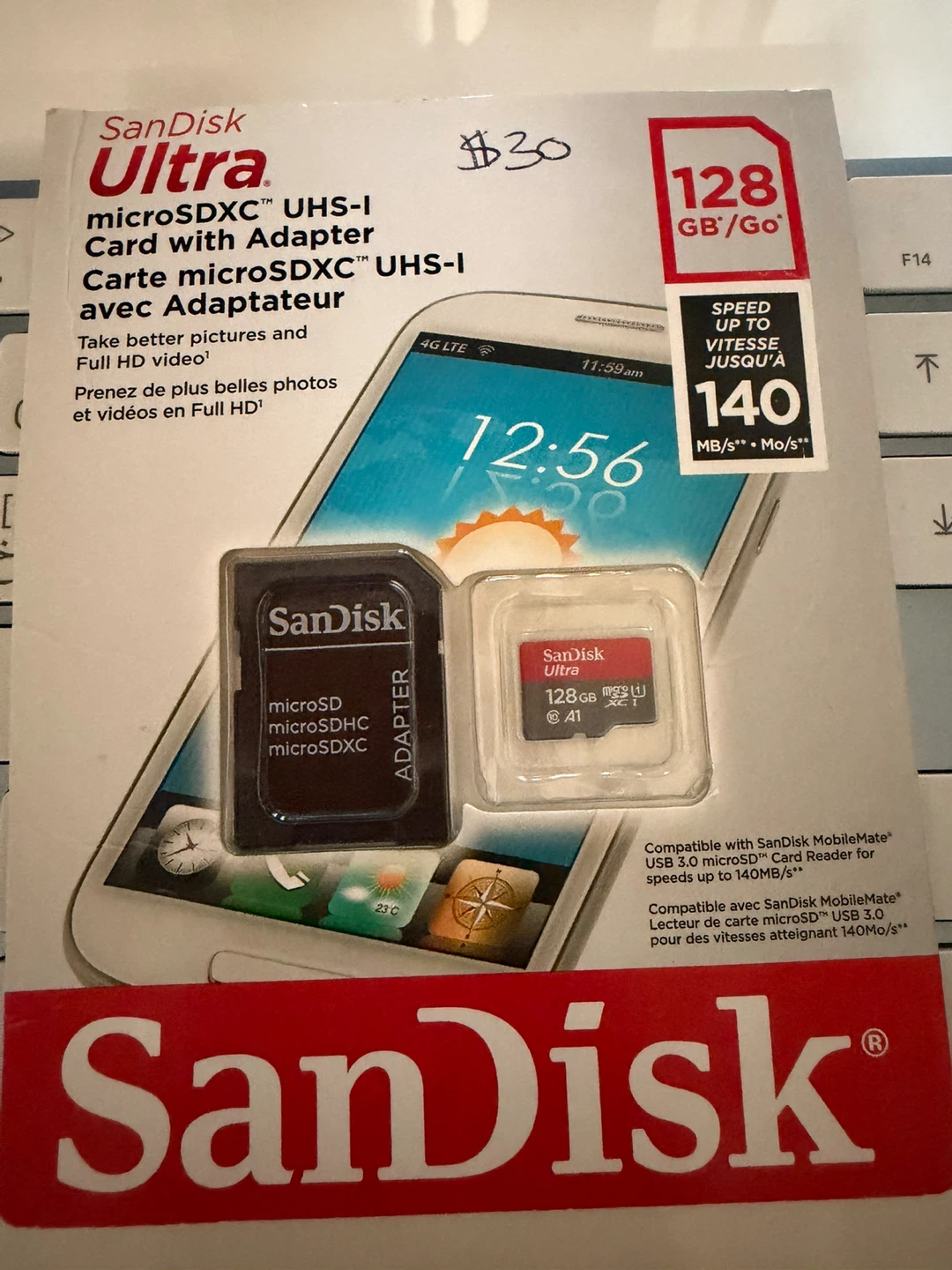 SanDisk Ultra 128GB microSDXC Card with Adapter