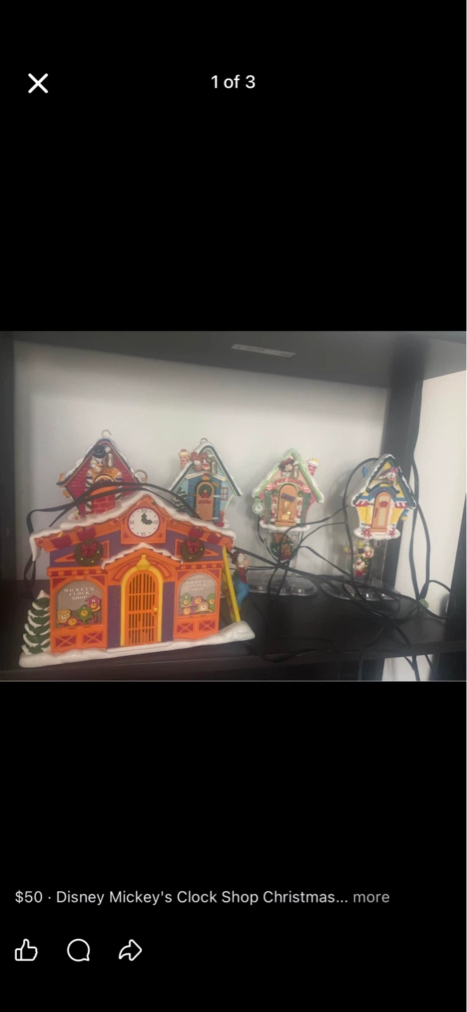 Disney Mickey's Clock Shop Christmas Village Set