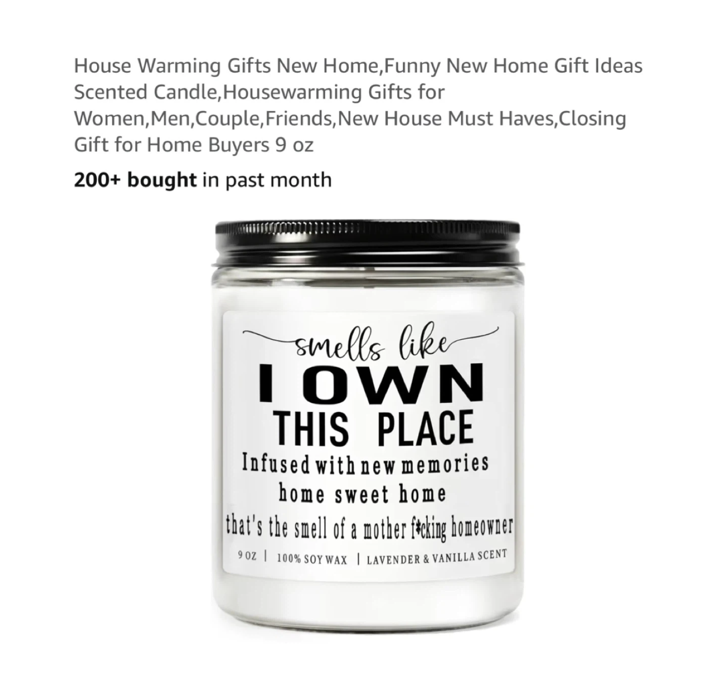 Brand new Funny New Home Gift Ideas Scented Candle