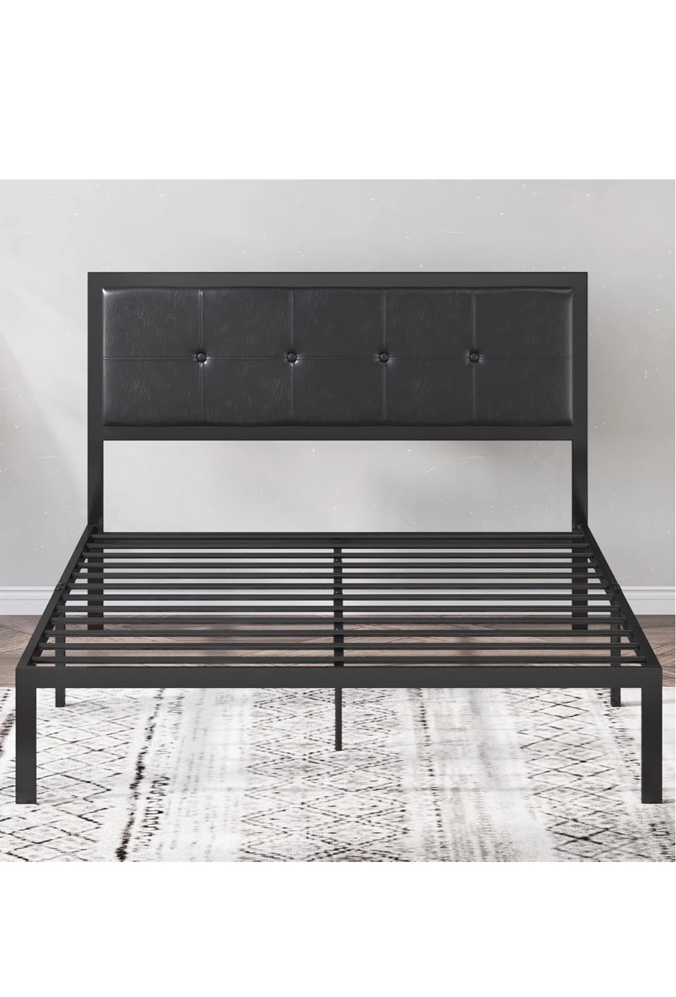 Zinus Black Queen Size Bed Frame with Headboard