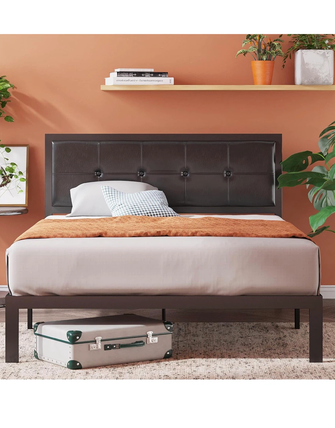 Zinus Black Queen Size Bed Frame with Headboard - photo 3