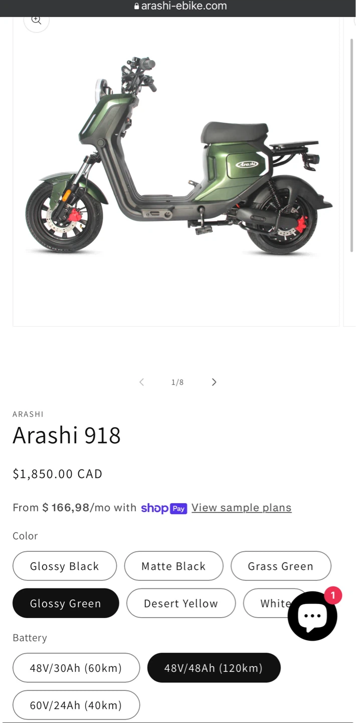 Arashi electric scooter moped / e-bike - photo 4