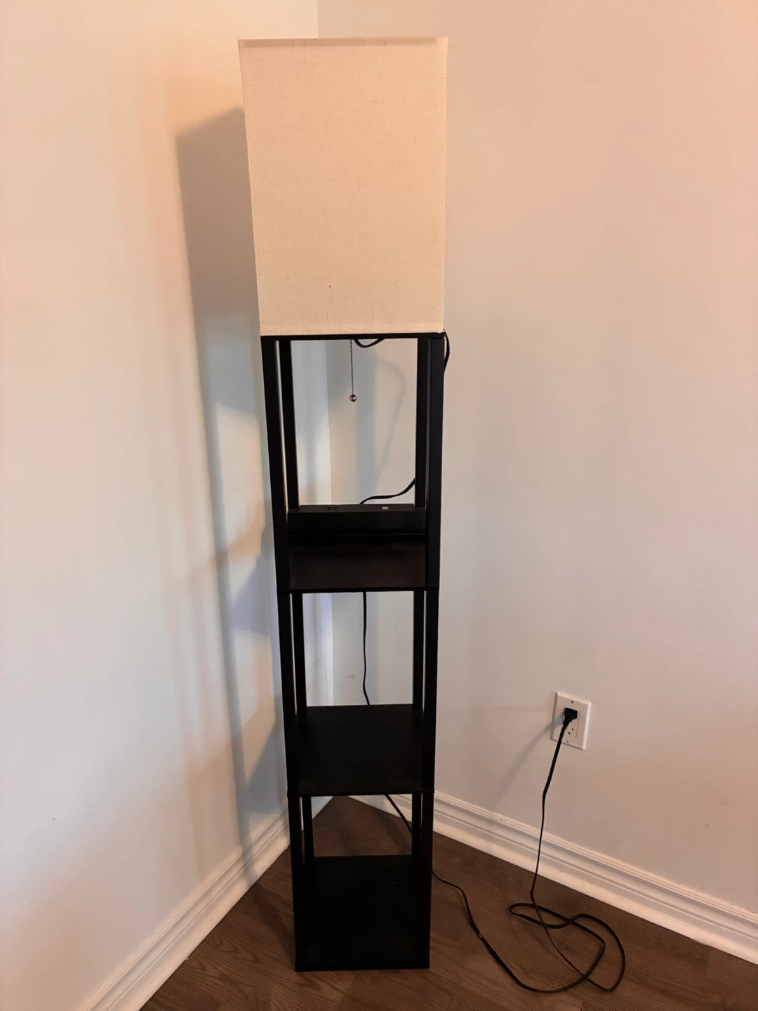Modern Floor Lamp with Shelves, power outlet & USB Charging Port - photo 2