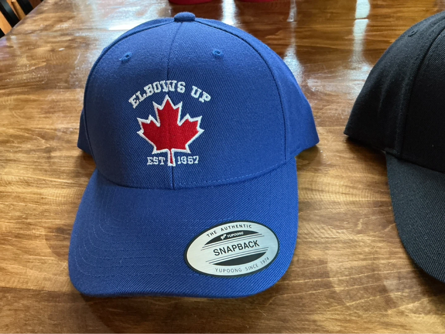 2 New THE AUTHENTIC YUPOONG SNAPBACK “ELBOWS UP” Ball Caps - photo 2