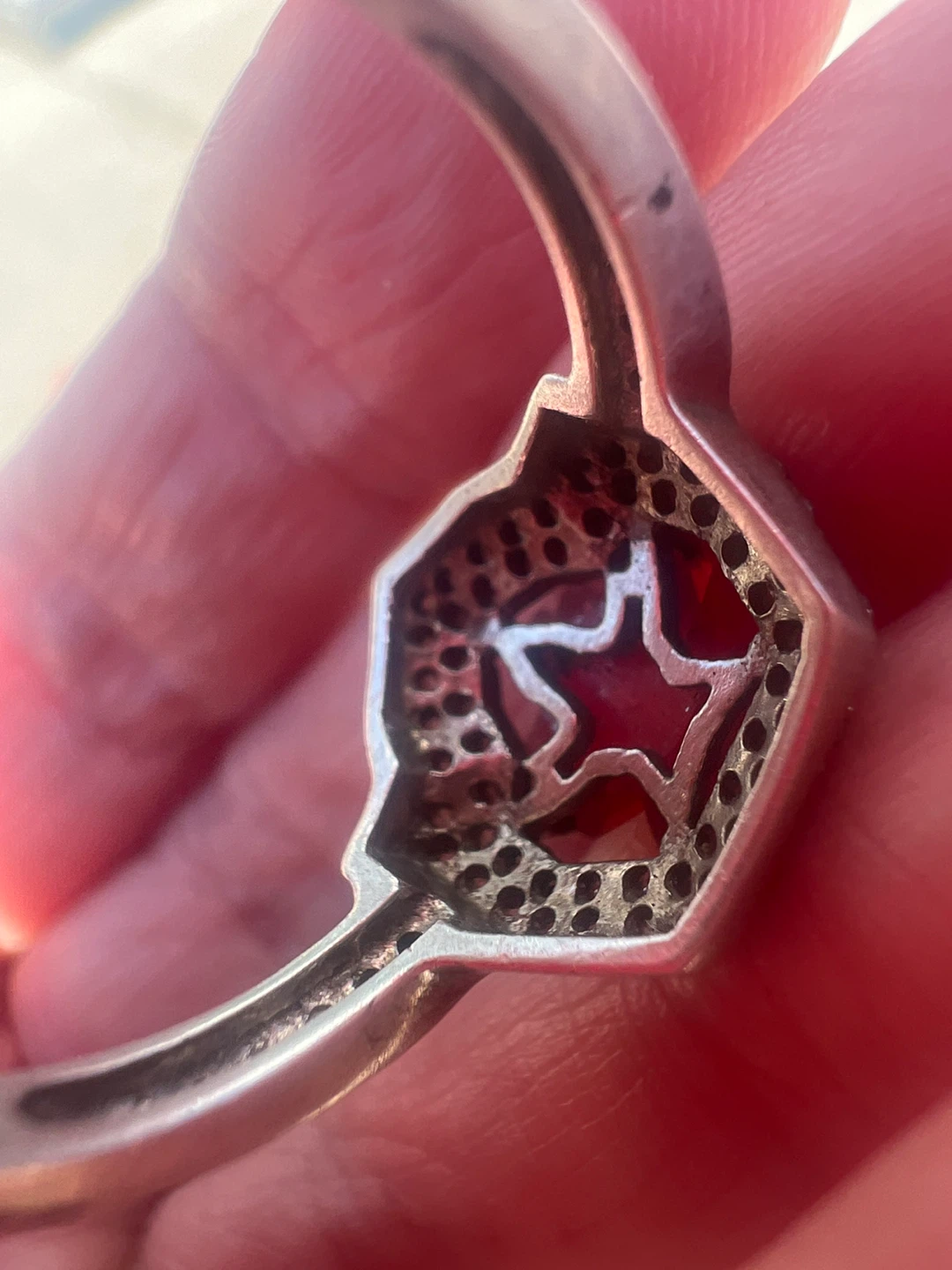 925 silver and Red garnet  Ring - photo 3