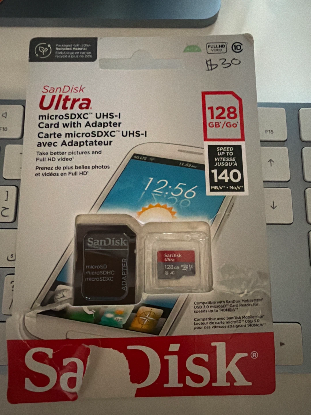 SanDisk Ultra 128GB microSDXC UHS-I Card with Adapter