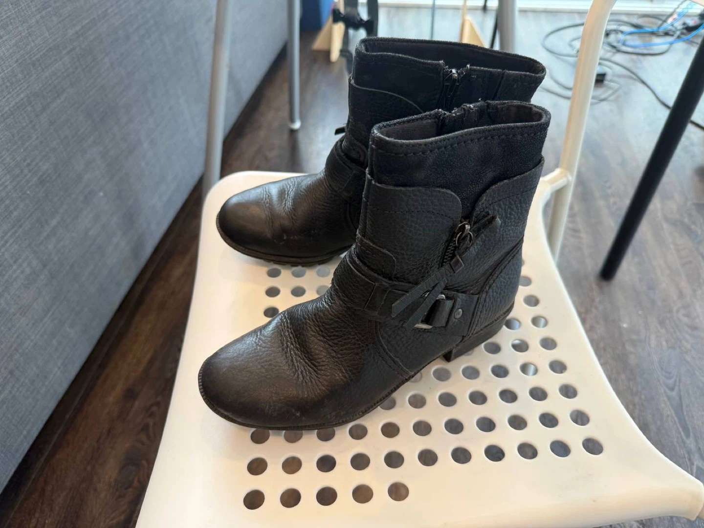 Clarks Black Leather Ankle Boots - size 6
