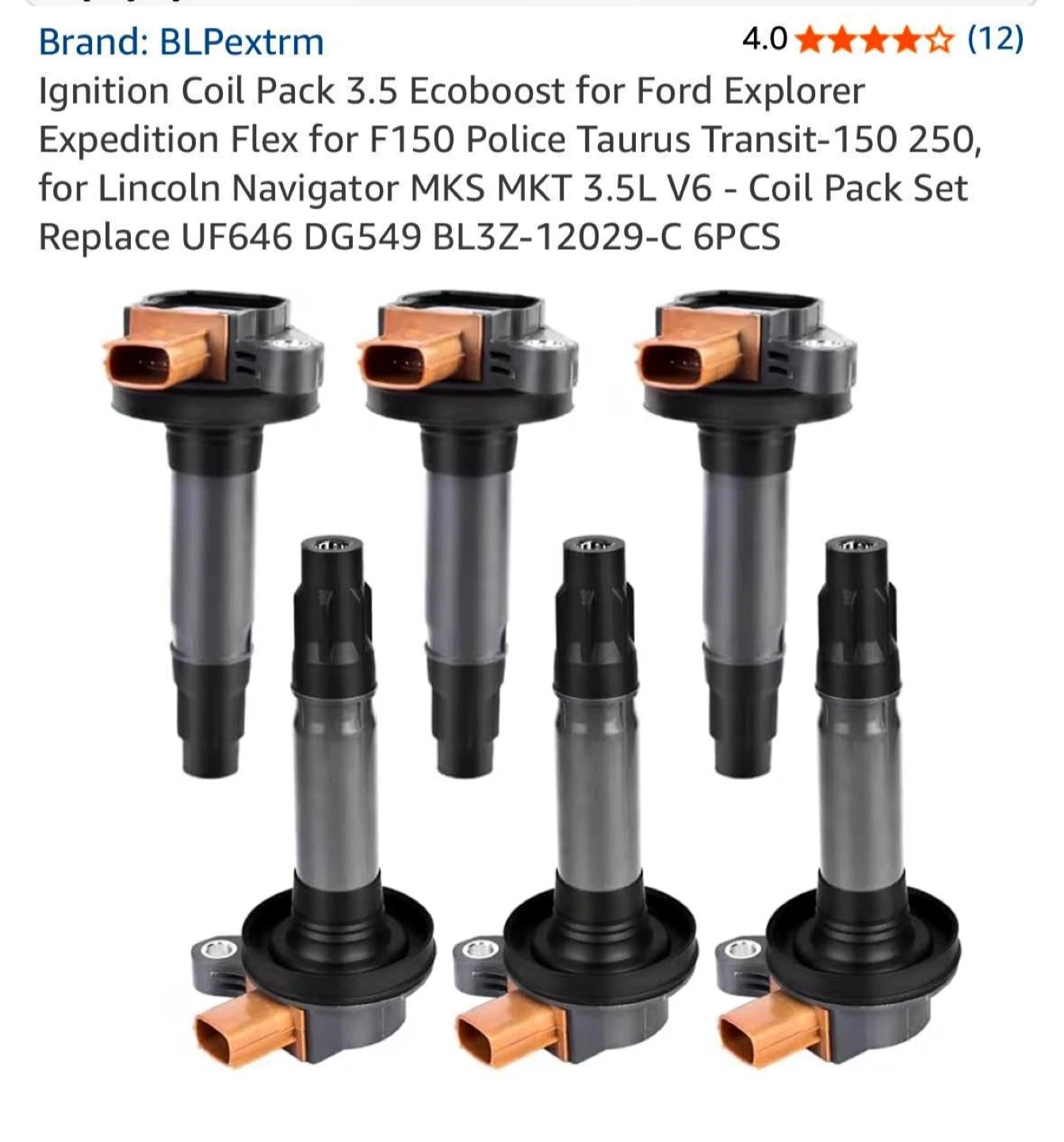 BLPextrm Ignition Coil Pack Set for Ford Explorer 3.5L V6 - 6PCS