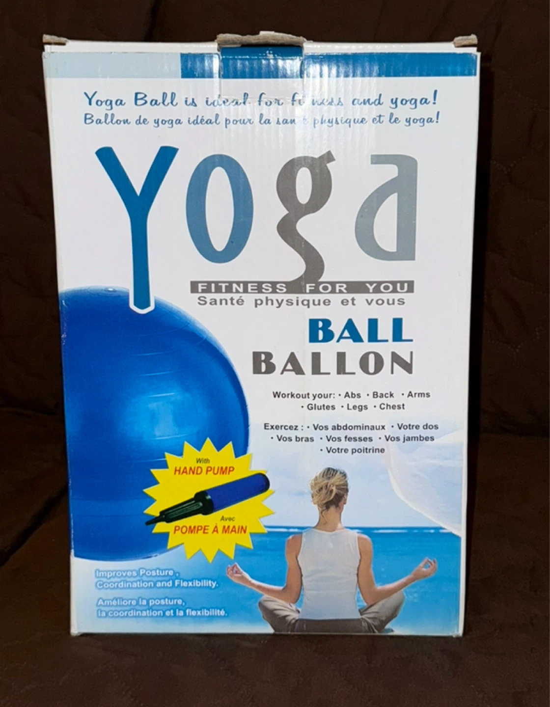 Blue Yoga Ball with Hand Pump