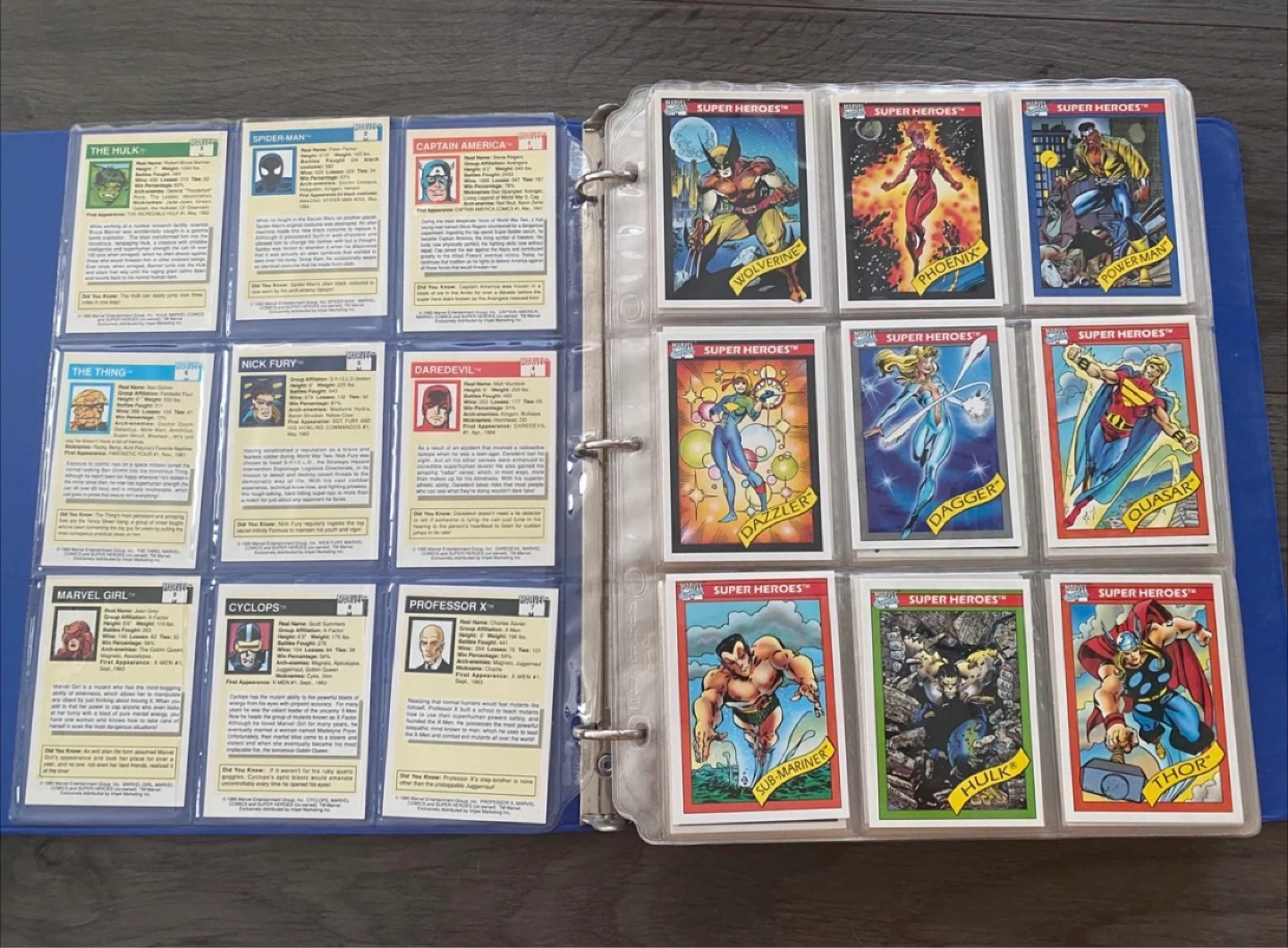 1990 Marvel Universe Comics Series 1 Trading Card Set 1-162 - photo 2