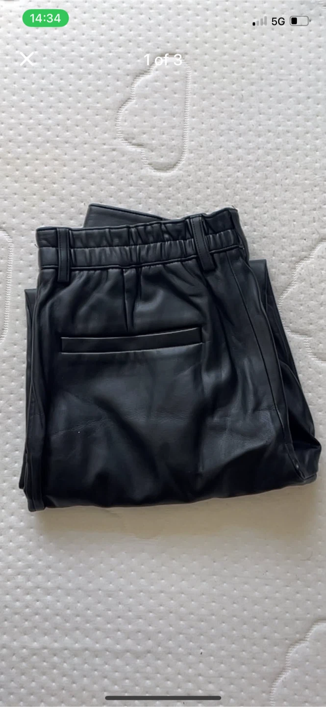 ZARA Faux Leather Pants Size S Black
