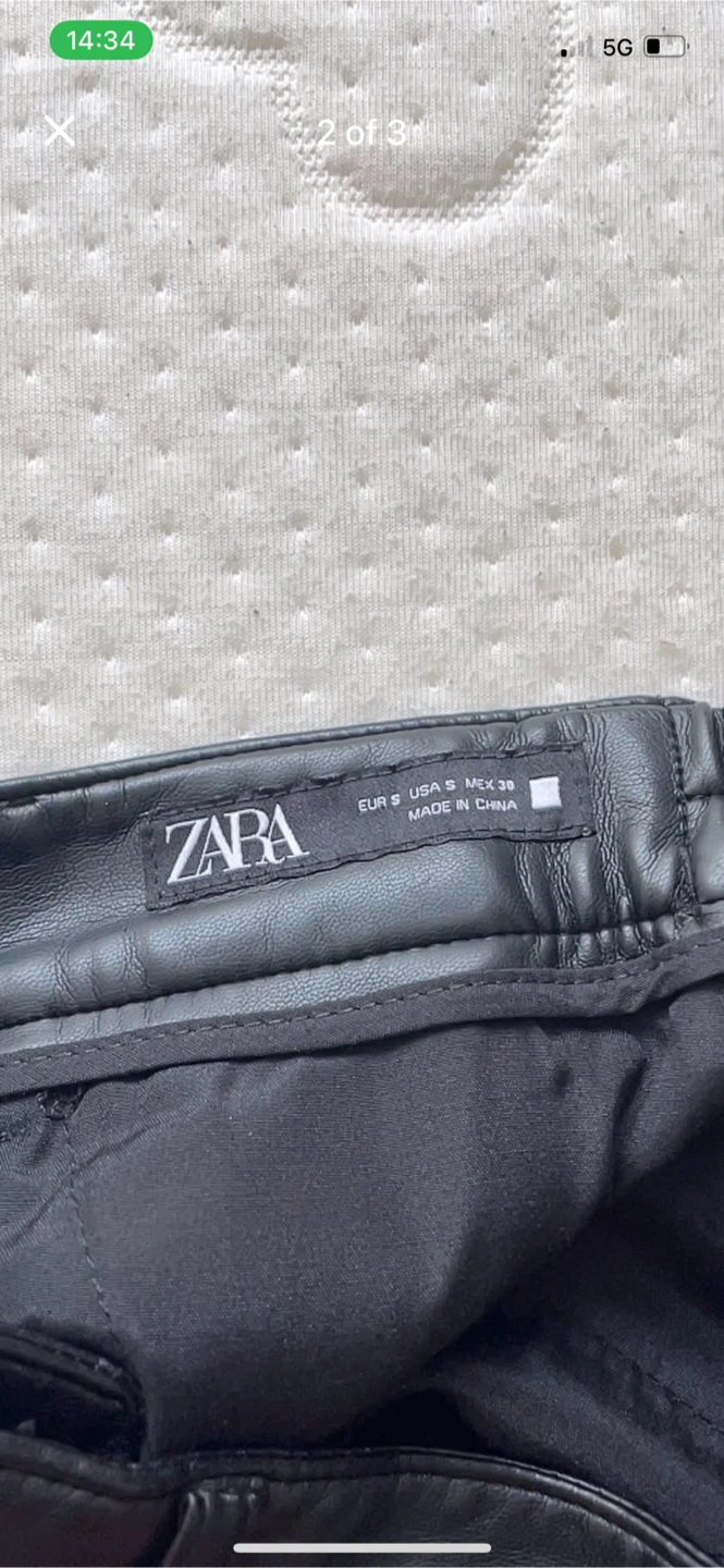 ZARA Faux Leather Pants Size S Black - photo 2