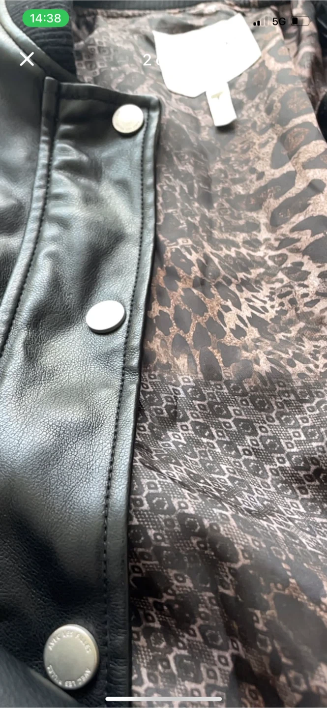 Avec Les Filles Black Faux Leather Bomber Jacket Size S - photo 2