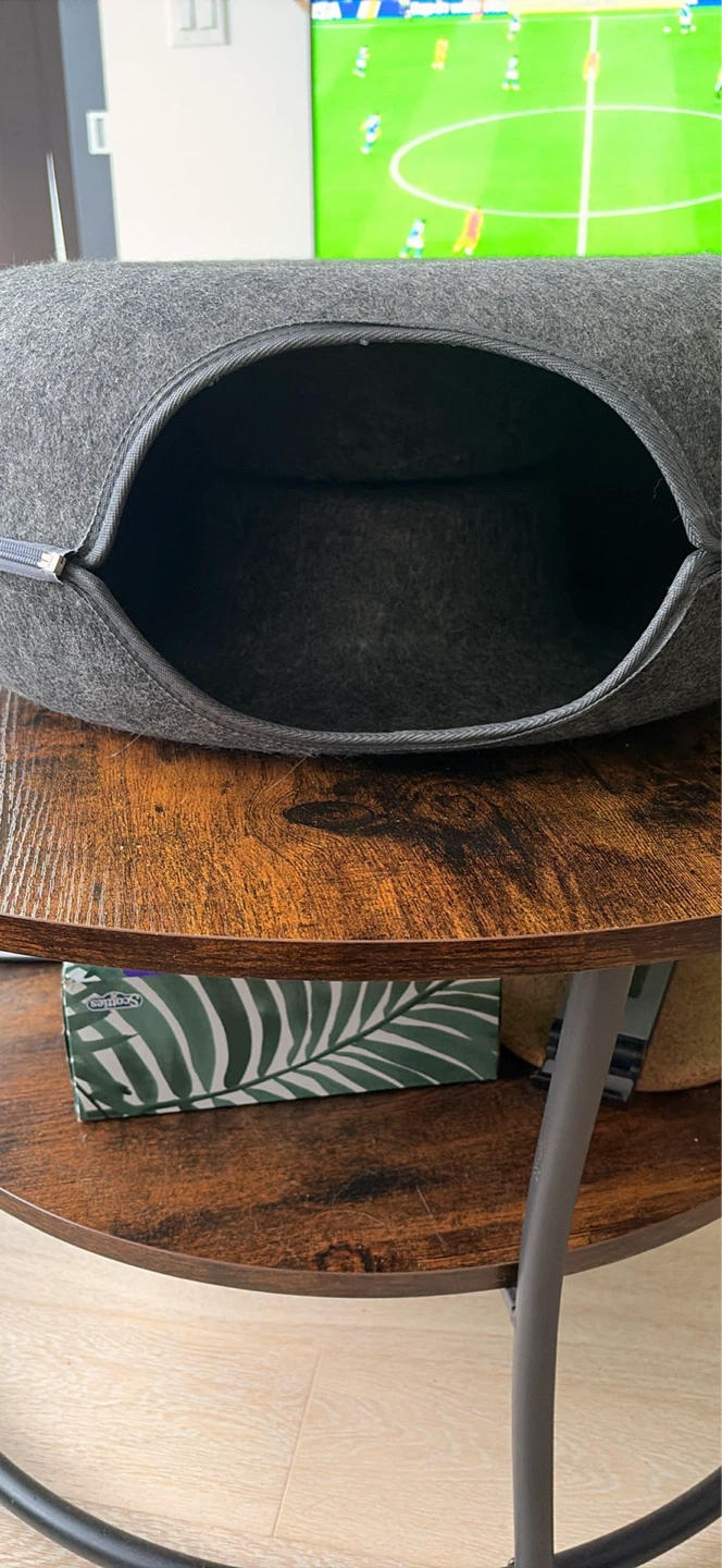 Grey Felt Donut Cat Bed House - photo 2