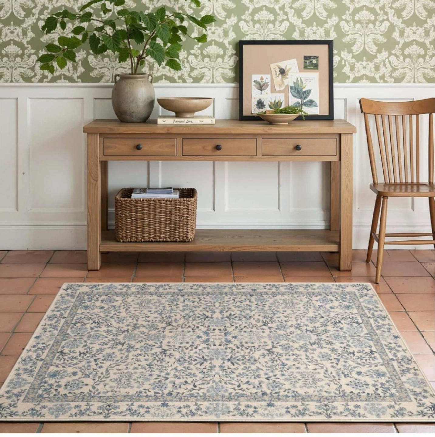 New 3x5 Washable Area Rug Blue/Cream - photo 2