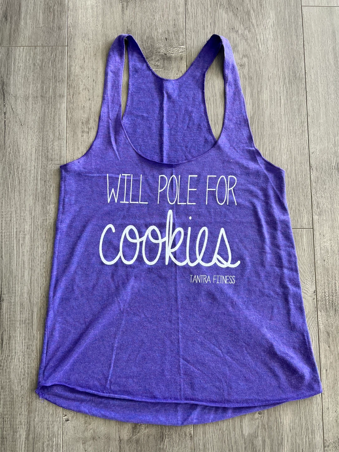 American Apparel Purple "Will Pole For Cookies" Tank Top