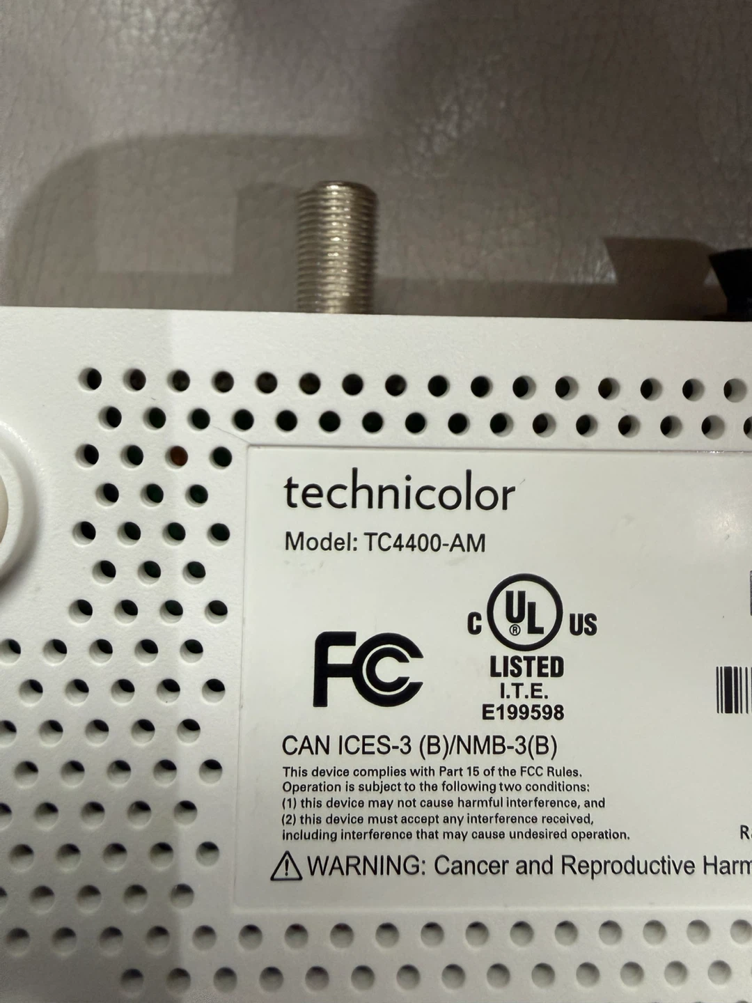 New Technicolor TC4400-AM DOCSIS 3.1 Cable Modem 3.6GB/Sec - photo 3