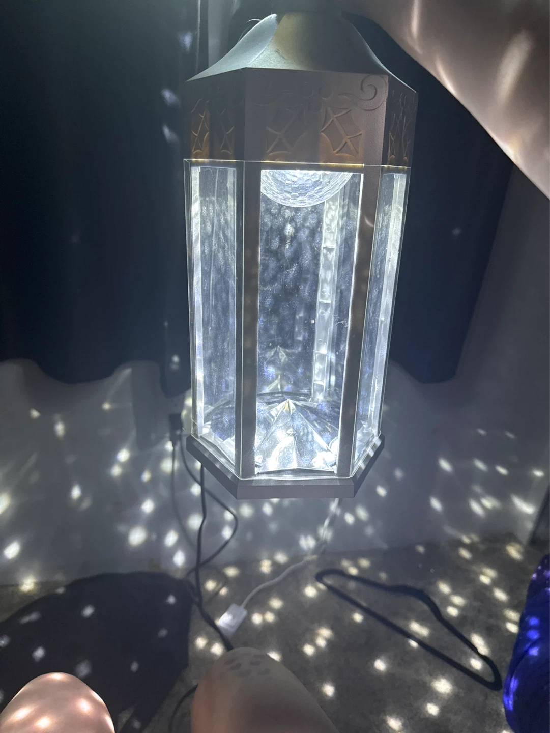 Silver Decorative Lantern with Light - photo 2