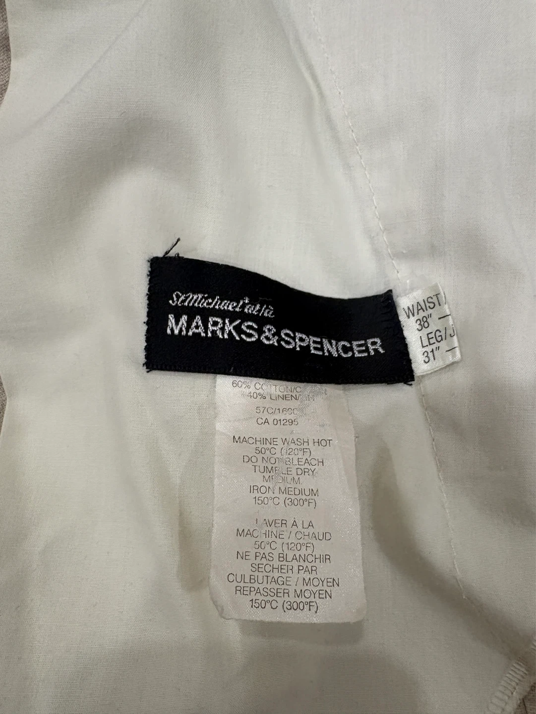 Marks & Spencer Beige Linen Blend Pants - photo 3